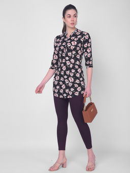 CRIMSOUNE CLUB - Women's Black Floral Shirts