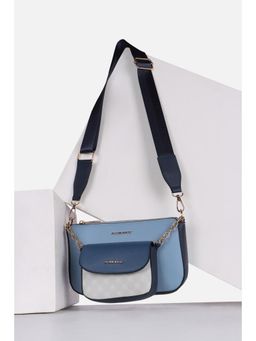 Allen Solly - Women Casual Blue Textured Sling Bag