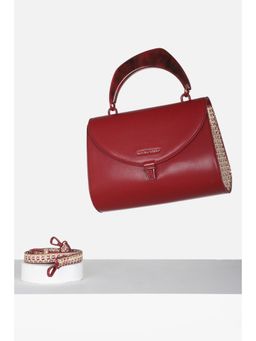 Allen Solly - Women Casual Red Textured Sling Bag with Detachable Strap