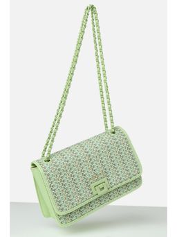 Allen Solly - Women Casual Green Textured Sling Bag