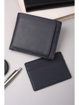 Allen Solly - Men Formal Navy Blue Textured Wallet