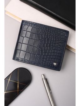 Louis Philippe - Men Casual Navy Blue Textured Wallet