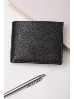 Van Heusen - Men Formal Black Textured Wallet