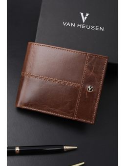 Van Heusen - Men Casual Brown Textured Wallet