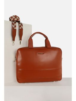 Van Heusen - Women Casual Brown Solid Messenger Bag with Detachable Strap