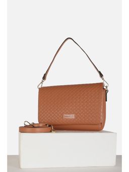 Van Heusen - Women Casual Brown Solid Sling Bag with Detachable Strap