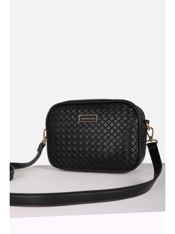 Van Heusen - Women Casual Black Textured Sling Bag with Detachable Strap