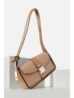 Van Heusen - Women Casual Beige Solid Handbag