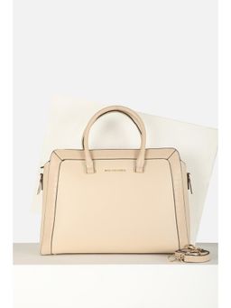 Van Heusen - Women Casual Beige Solid Handbag with Detachable Strap