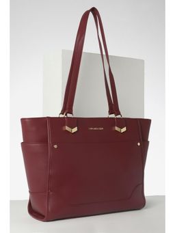 Van Heusen - Women Formal Maroon Textured Handbag