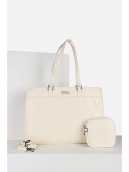Van Heusen - Women Formal White Textured Handbag