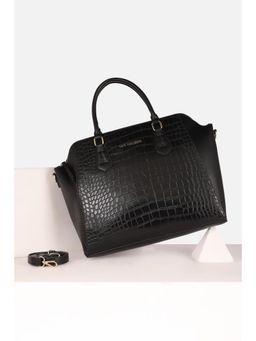 Van Heusen - Women Formal Black Textured Handbag