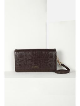 Van Heusen - Women Casual Brown Textured Sling Bag with Detachable Strap