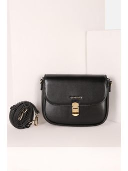 Van Heusen - Women Casual Black Textured Sling Bag with Detachable Strap