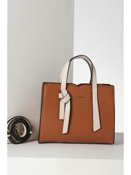 Van Heusen - Women Casual Brown Solid Handbag with Detachable Strap