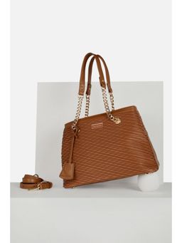 Van Heusen - Women Casual Brown Solid Handbag with Detachable Strap