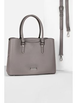 Van Heusen - Women Casual Grey Solid Handbag with Detachable Strap
