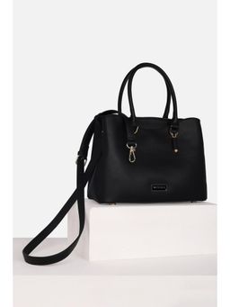 Van Heusen - Women Casual Black Solid Handbag with Detachable Strap