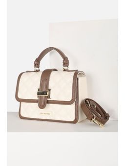 Van Heusen - Women Casual White Textured Handbag with Detachable Strap
