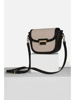 Van Heusen - Women Casual Black Textured Sling Bag with Detachable Strap