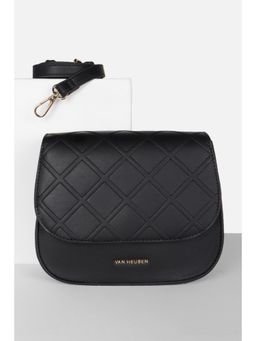 Van Heusen - Women Casual Black Textured Sling Bag with Detachable Strap