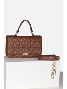 Van Heusen - Women Casual Brown Textured Sling Bag with Detachable Strap