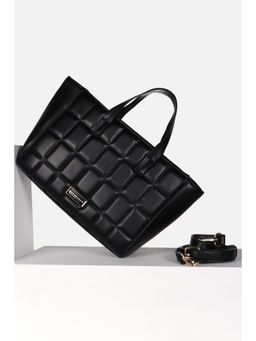 Van Heusen - Women Casual Black Textured Handbag with Detachable Strap