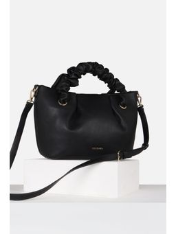Van Heusen - Women Casual Black Solid Handbag with Detachable Strap