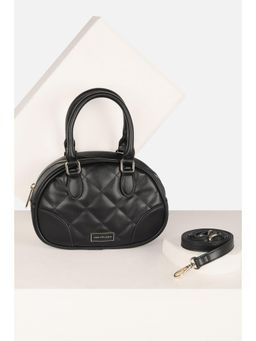 Van Heusen - Women Casual Black Textured Handbag with Detachable Strap