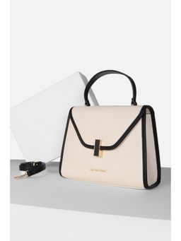 Van Heusen - Women Casual Beige Solid Sling Bag with Detachable Strap