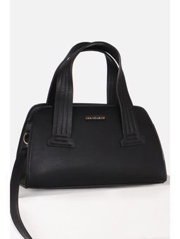 Van Heusen - Women Casual Black Solid Handbag with Detachable Strap