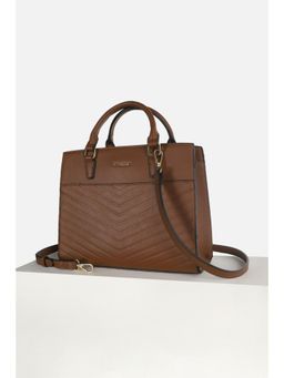 Van Heusen - Women Casual Brown Solid Handbag with Detachable Strap