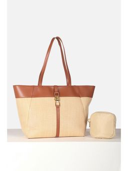 Van Heusen - Women Casual Beige Textured Handbag