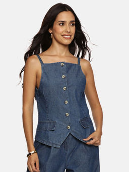 IS.U - Light Blue Denim Vest Top