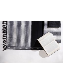 VASTRA RAAG - Grey Pure Cotton Ikat Weaved Unstitched Kurta and Pant with Dupatta