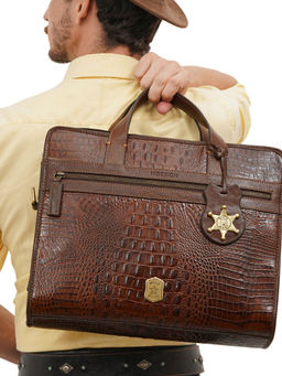 Hidesign - Fort Worth 03 Brown Men's Briefcase - (31.5 X 8 X 38 Cms) (L)