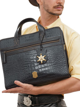 Hidesign - Men Blue- Midnight Fort Worth 03 Formal Large Messenger / Laptop Bag