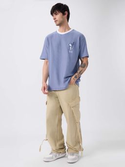 The Souled Store - Official Peanuts: Too Cool To Care Men Oversized T-Shirt