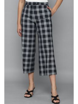Allen Solly - Women Black Regular Fit Check Casual Trousers