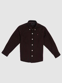 Tommy Hilfiger - Red Striped Regular Fit Cotton Shirt