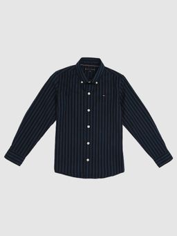 Tommy Hilfiger - Blue Striped Regular Fit Cotton Shirt