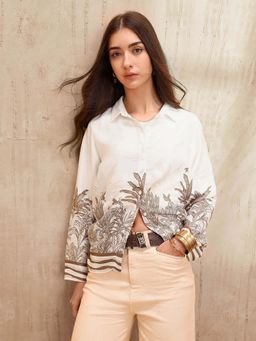 U.S. POLO ASSN. - Brown Floral Printed Regular Fit Shirt