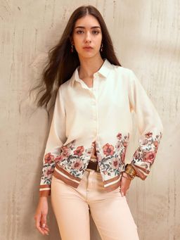 U.S. POLO ASSN. - White Floral Printed Relaxed Fit Shirt