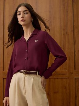 U.S. POLO ASSN. - Burgundy Regular Fit Solid Shirt