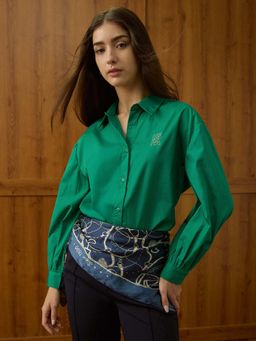 U.S. POLO ASSN. - Green Relaxed Fit Solid Shirt