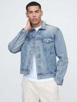 GAP - Men Trucker Collar Neck Relaxed Jacket