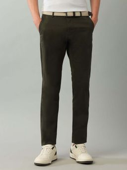 Arrow Sports - Textured Solid Slim Fit Twill Trousers