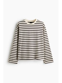 H&M - Men White Oversized Fit Long-Sleeved Jersey Top