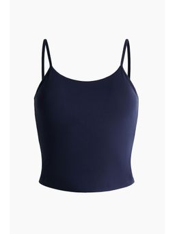H&M - Women Blue Integral-Bra Sports Strappy Top With Softmove