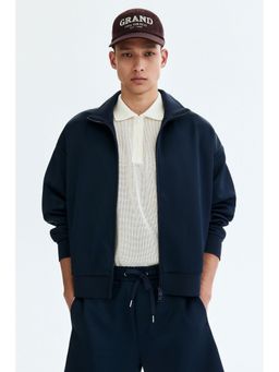 H&M - Men Blue Relaxed Fit Scuba Track Jacket